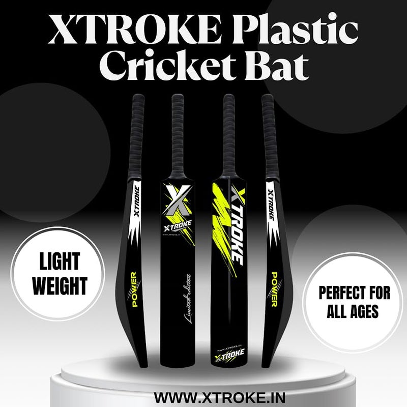 XTROKE Power Edition Hard Plastic Cricket Bat for Tennis Ball | Lightweight Durable for Kids, Adults & Beginners | Full Size Practice (Cricket Bat) - Image 2