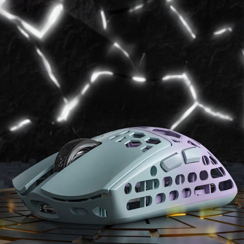 Wireless Computer Mouse White & Purple: Three-Mode Connection, 4K Receiver, 500mAh Battery - Magnesium Alloy Build, Flagship Sensor for Laptop Gaming & Daily Use - Image 3