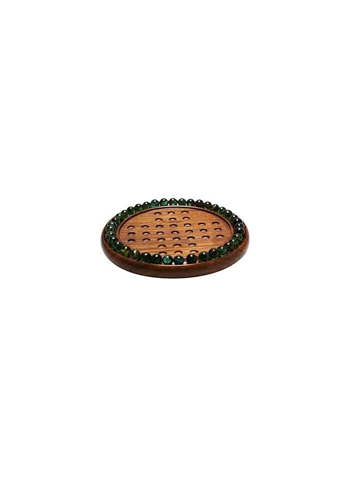 Handcrafted Wooden Solitaire Marble Game – 33 Marble balls Solitaire Board Game Wood Large - Board Strategy Game for Adults and Family - Board Games Gifts  - Image 1