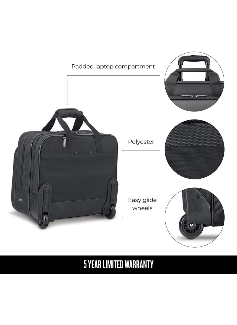 Solo Solo New York Empire Rolling Laptop Bag Rolling Briefcase for Women and Men Fits Up to 173 Inch Laptop  Black CLS9104  - Image 4
