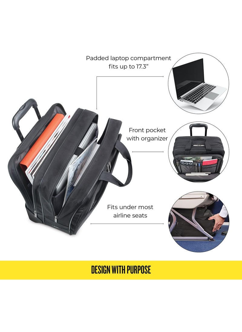 Solo Solo New York Empire Rolling Laptop Bag Rolling Briefcase for Women and Men Fits Up to 173 Inch Laptop  Black CLS9104  - Image 3