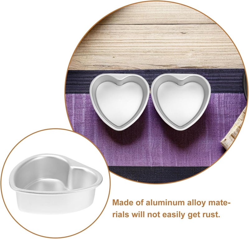 Heart Cake Mold Mini Cheesecake Pans Heart Shaped Cake Rings for Baking Aluminum Alloy Oven Bakeware - Image 3