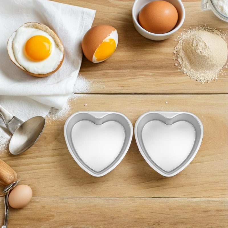 Heart Cake Mold Mini Cheesecake Pans Heart Shaped Cake Rings for Baking Aluminum Alloy Oven Bakeware - Image 5