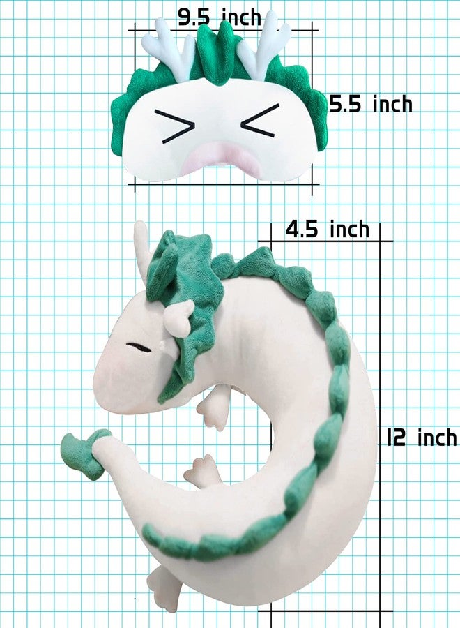 ZFBIRD Anime Dragon Neck Pillow Dragon U-Shape Pillow Cute Dragon Plush Toy with Anime Sleep Mask Perfect for Travel, Christmas and Birthday Gift - Image 5