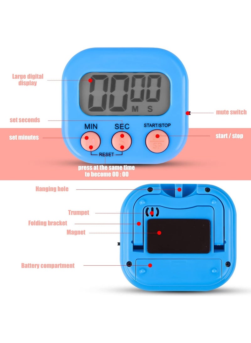 مؤقت مطبخ مغناطيسي رقمي – عداد تنازلي وساعة توقيت – شاشة واضحة – صوت تنبيه عالٍ – متعدد الاستخدامات - Image 3