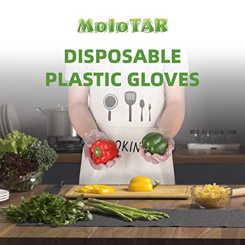 MoloTAR 100 pcs Plastic Disposable Gloves,Disposable Gloves, One Size Fits Most - Image 5
