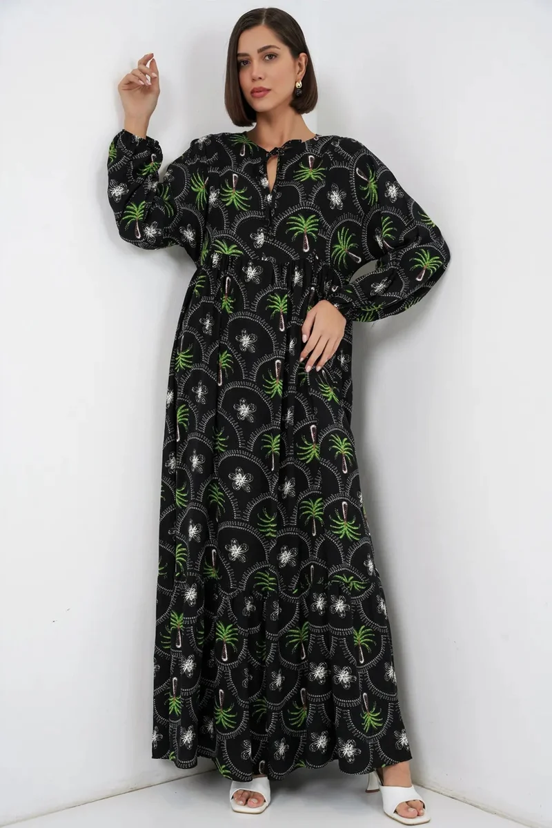 بيغ دارت BDART Tropical Printed Maxi Dress with Button Closure