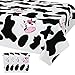 Inspireyee Cow Print Plastic Tablecloth Pack of 4 86 x 51 inches Farm Animal Themed Party Tablecovers for Cow Theme Birthday Party Supplies A - Image 3