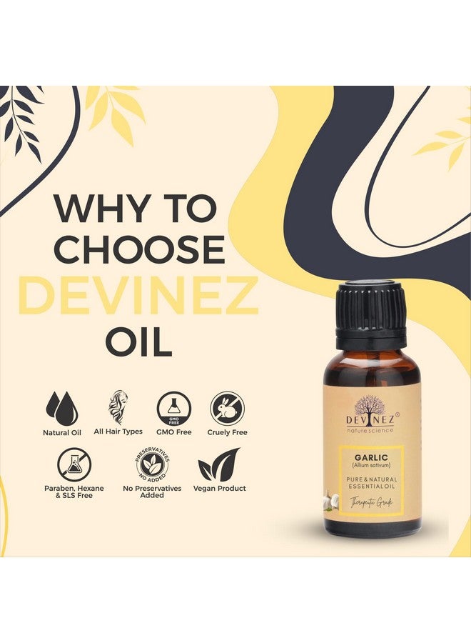 Devinez Garlic Essential Oil 100% Pure Natural & Undiluted 10Ml In Glass Bottle For Skin Infections Relief In Cold Cough For Acne And Pimple Scars Skin Care - Image 2