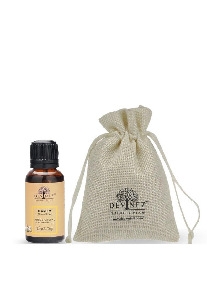 Devinez Garlic Essential Oil 100% Pure Natural & Undiluted 10Ml In Glass Bottle For Skin Infections Relief In Cold Cough For Acne And Pimple Scars Skin Care - Image 1