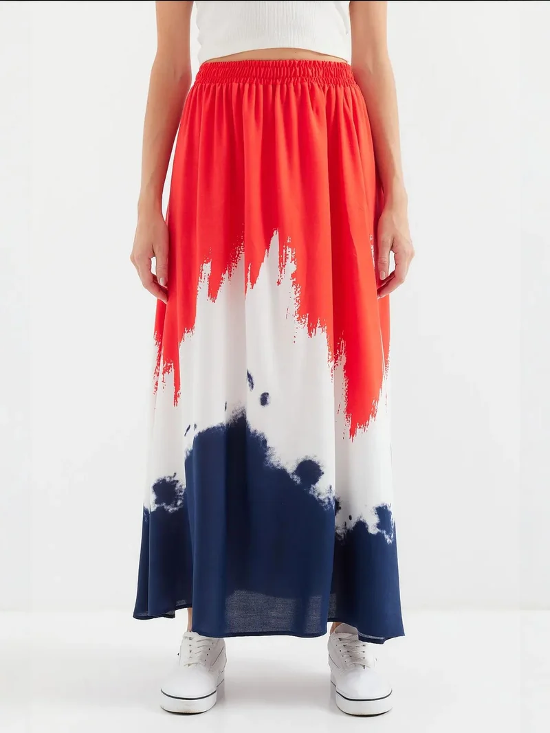 بيغ دارت تنورة ماكسي متدرجة من  بخصر مطاطي