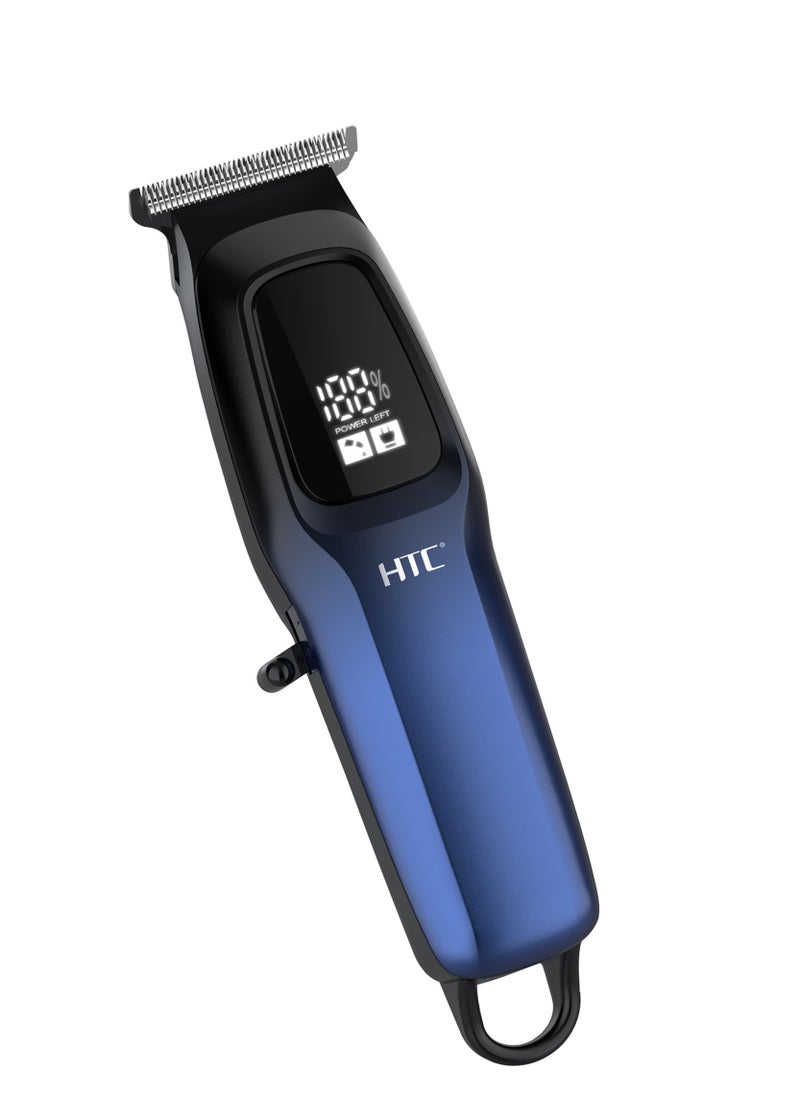 إتش تي سي اتش تي سي ماكينة قص الشعر، ماكينة تشذيب اللحية مع ماكينة حلاقة USB لاسلكية قابلة للشحن على شكل حرف T مع شاشة LED و 3 أمشاط، AT578  - Image 2