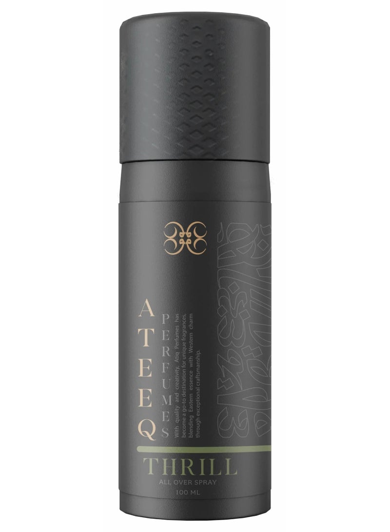 THRILL All Over Body Spray Refreshing Blend of Bright Flowers and Lavender with Light Vanilla and Musk for a Captivating Lasting Scent 250ml