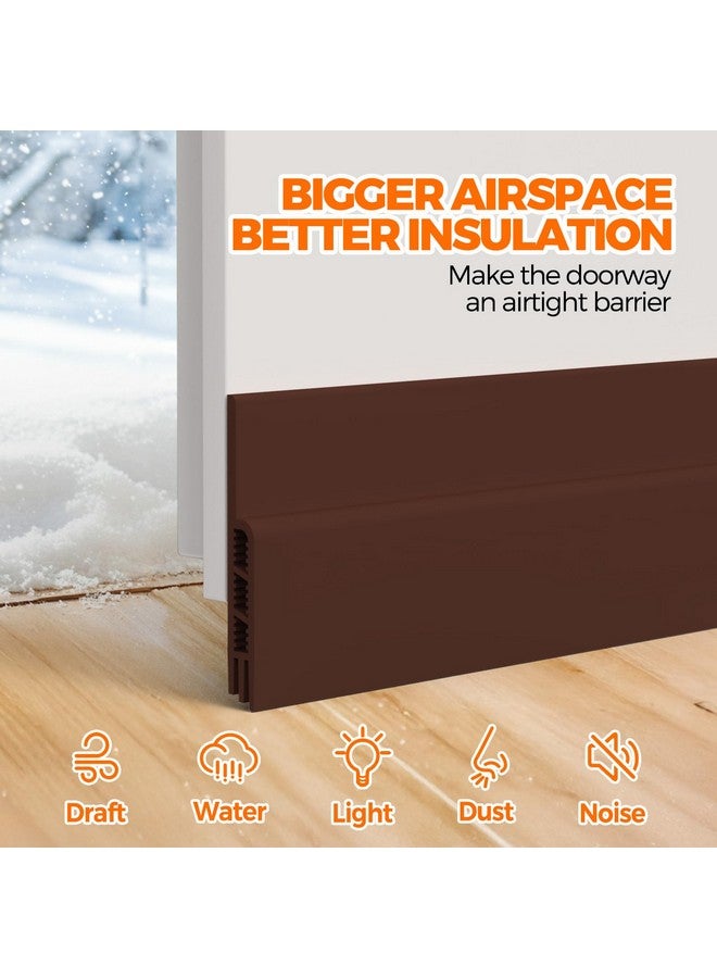 Holikme Door Draft Stopper Under Door Draft Blocker Insulator Doors Sweep Weather Stripping Noise Stopper Strong Adhesive, Brown - Image 2
