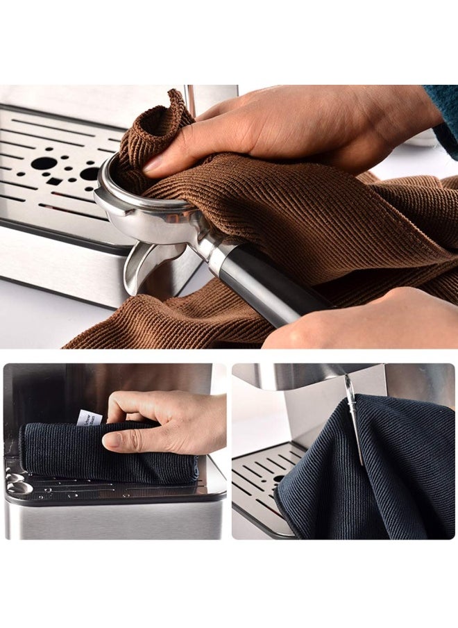 CAFEMASY - Cafemasy Barista Micro Cleaning Towels Pack 4Pieces Soft Absorbent Non-Abrasive Micro Cleaning Cloth With Hook For Barista To Clean Steam Wand Coffee Or Espresso Machine - Image 1