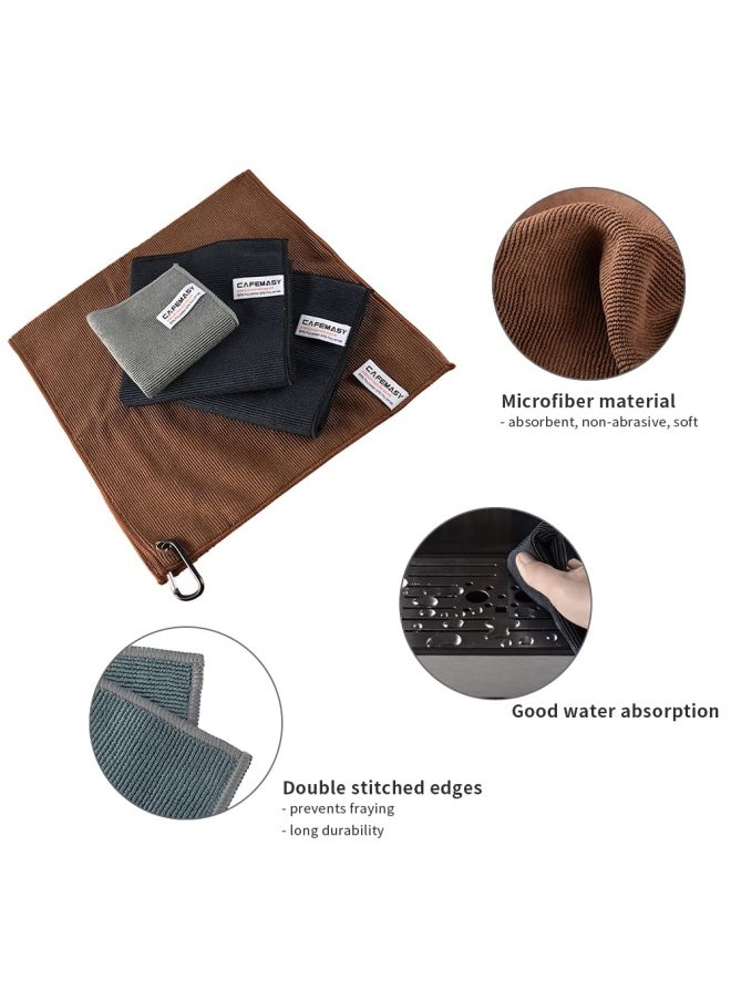 CAFEMASY - Cafemasy Barista Micro Cleaning Towels Pack 4Pieces Soft Absorbent Non-Abrasive Micro Cleaning Cloth With Hook For Barista To Clean Steam Wand Coffee Or Espresso Machine - Image 1