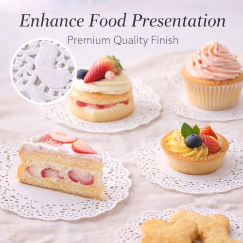 Sakoraware Paper Doilies 100 Count 7.5 Inch White Lace Round | Disposable Placemats Cake Liners Tea Coasters & Table Decor for Birthday Wedding Party Events - Image 5
