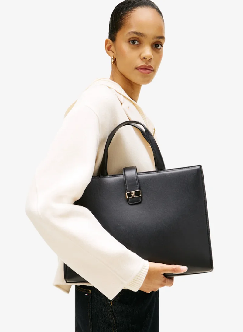 TOMMY HILFIGER Heritage TH Monogram Plaque Satchel