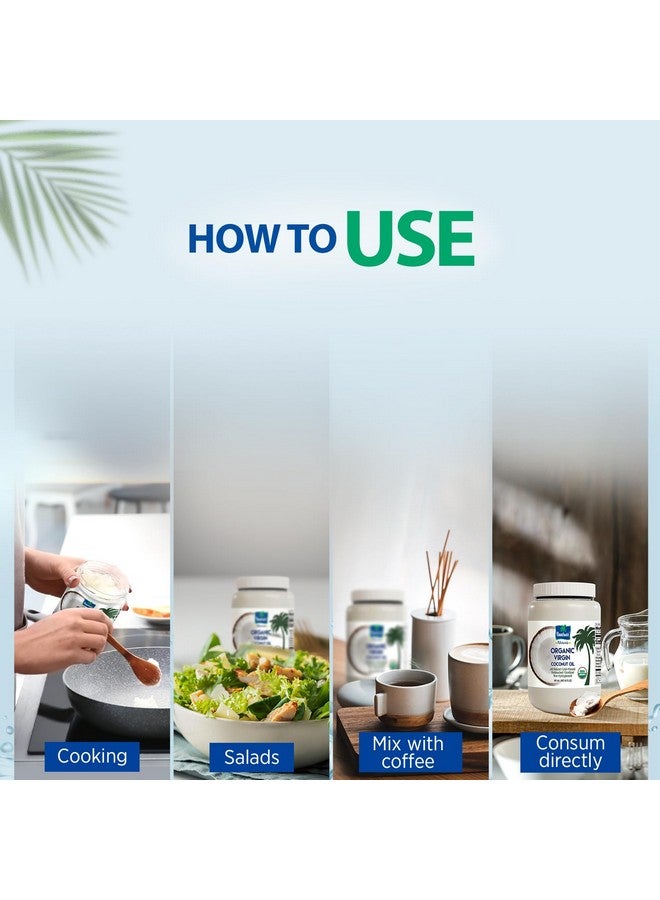 باراشوت زيت جوز الهند البكر من باراشوت ناتشورالز | زيت طهي عضوي 100%، وزيت للشعر وزيت للبشرة | معصور على البارد | معتمد من وزارة الزراعة الأمريكية | 32 أونصة سائلة | وعاء بلاستيكي - Image 5