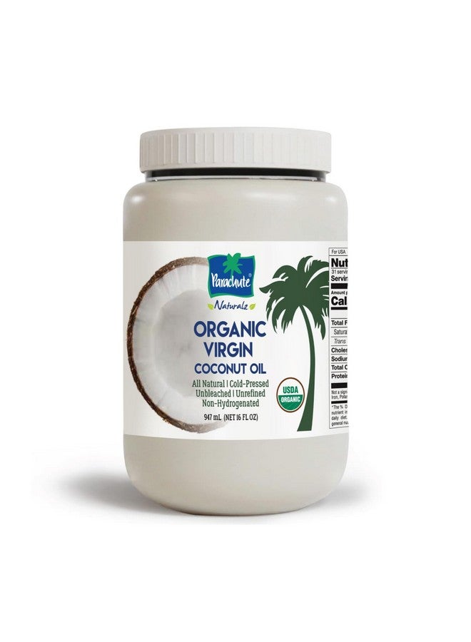 باراشوت زيت جوز الهند البكر من باراشوت ناتشورالز | زيت طهي عضوي 100%، وزيت للشعر وزيت للبشرة | معصور على البارد | معتمد من وزارة الزراعة الأمريكية | 32 أونصة سائلة | وعاء بلاستيكي - Image 1