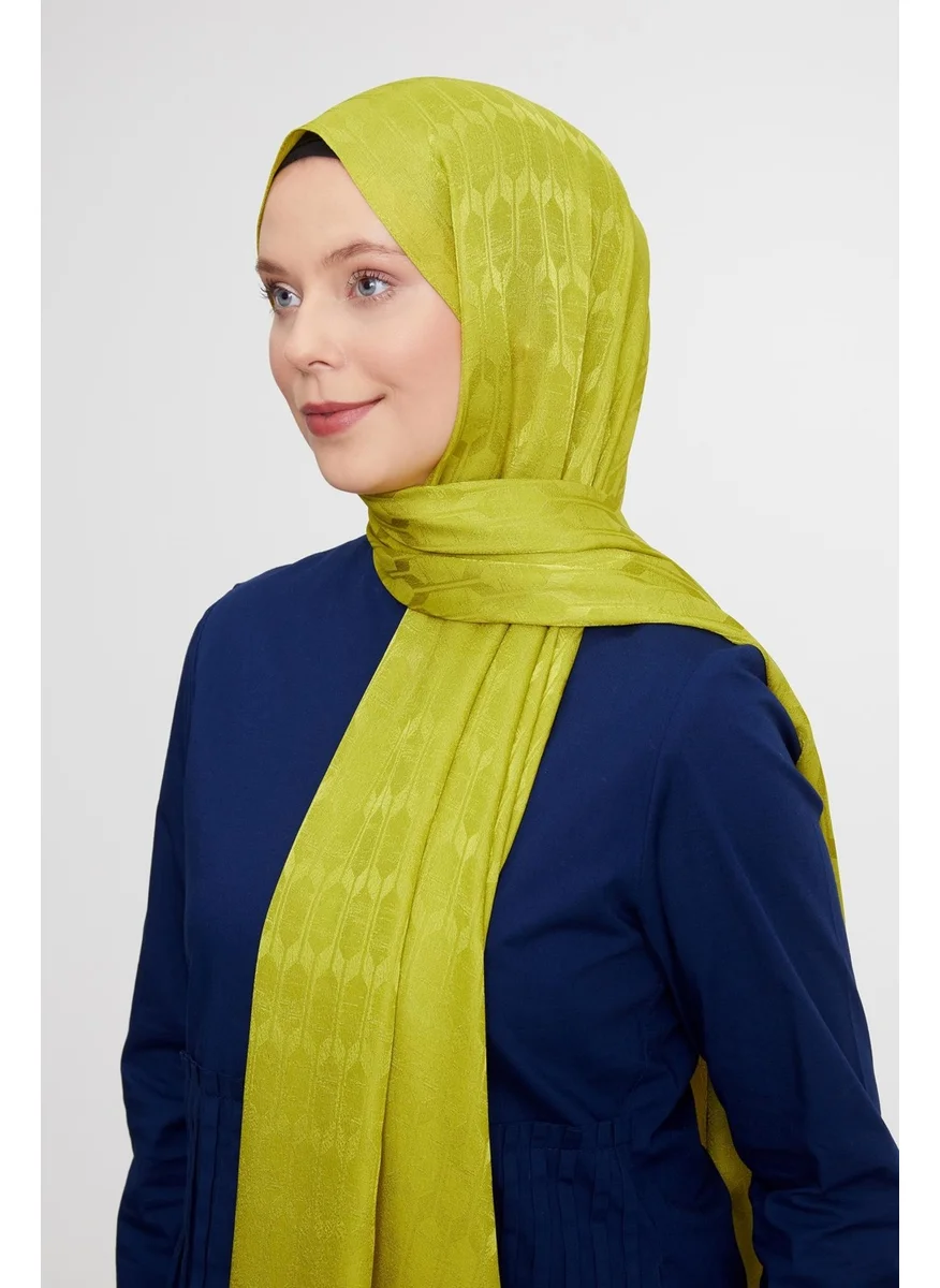 Levidor Lime Geometric Pattern Jacquard Janjan Shawl