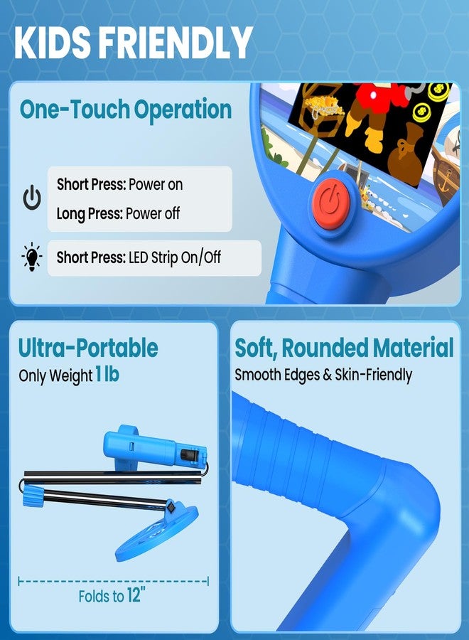 DR.ÖTEK Metal Detector for Kids with Color Screen and 6" Lighting Coil, Lightweight Kids Metal Detector with Smooth Rubber Handle, Great Gift for Boys and Girls, Blue - Image 5