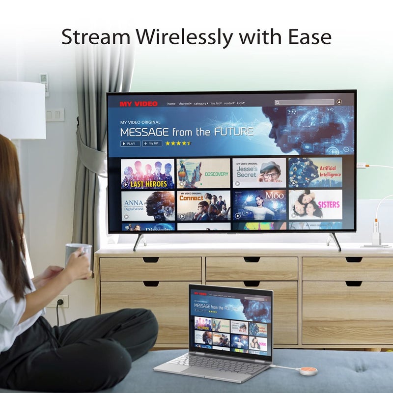 j5create ScreenCast USB-C to HDMI Wireless Display Transmitter and Receiver, Supports 1080p, Suitable for iPhone15, MacBook, iPad Pro, Chromebook, USB-C Laptops, and Android (JVAW62) - Image 3