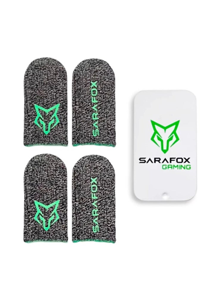 Sarafox V9 4piece Gaming Finger Sleeve Non-Slip High-sensitivity Fabric Finger Sleeve for Mobile Gaming - Image 1