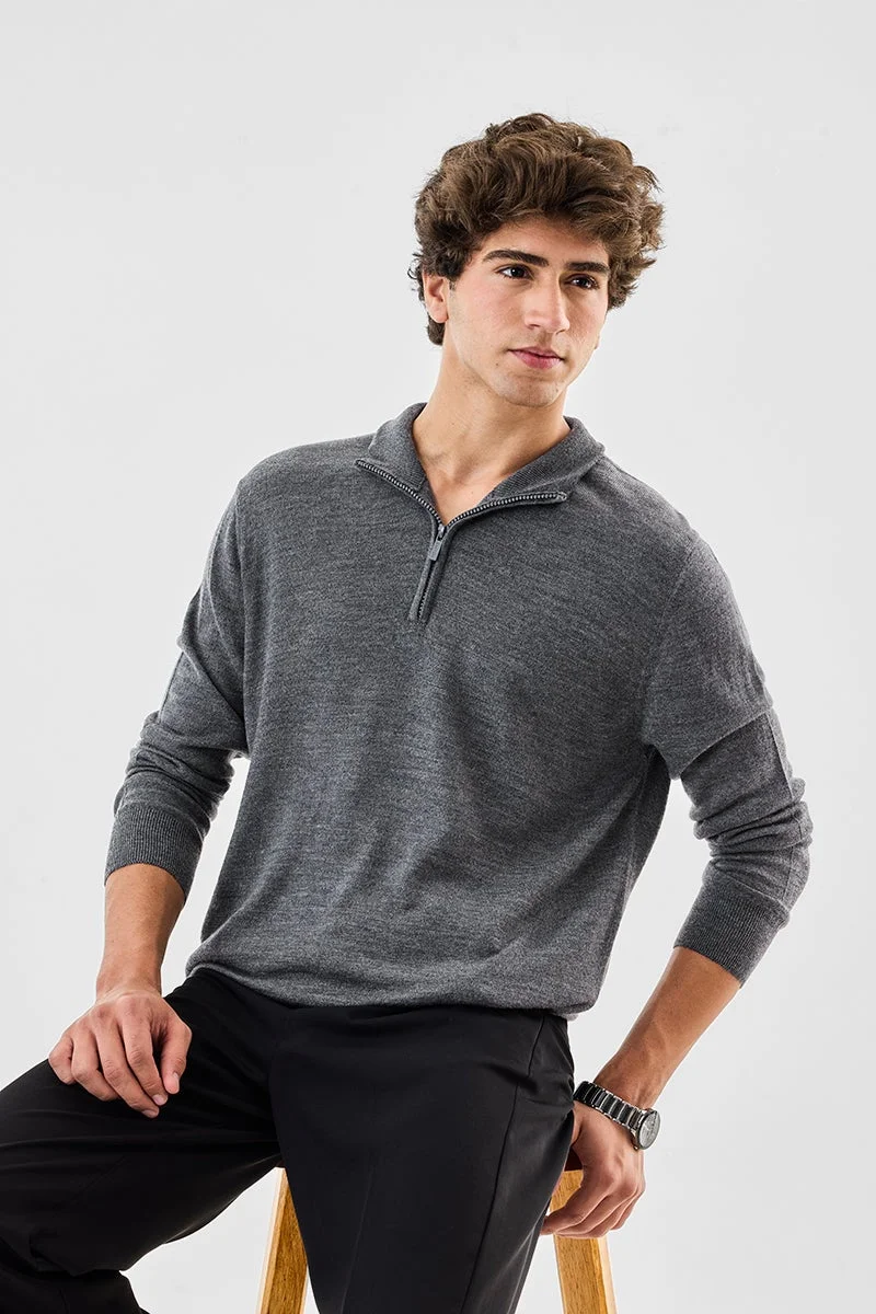 SNITCH Half Zipper Luxe Sweater
