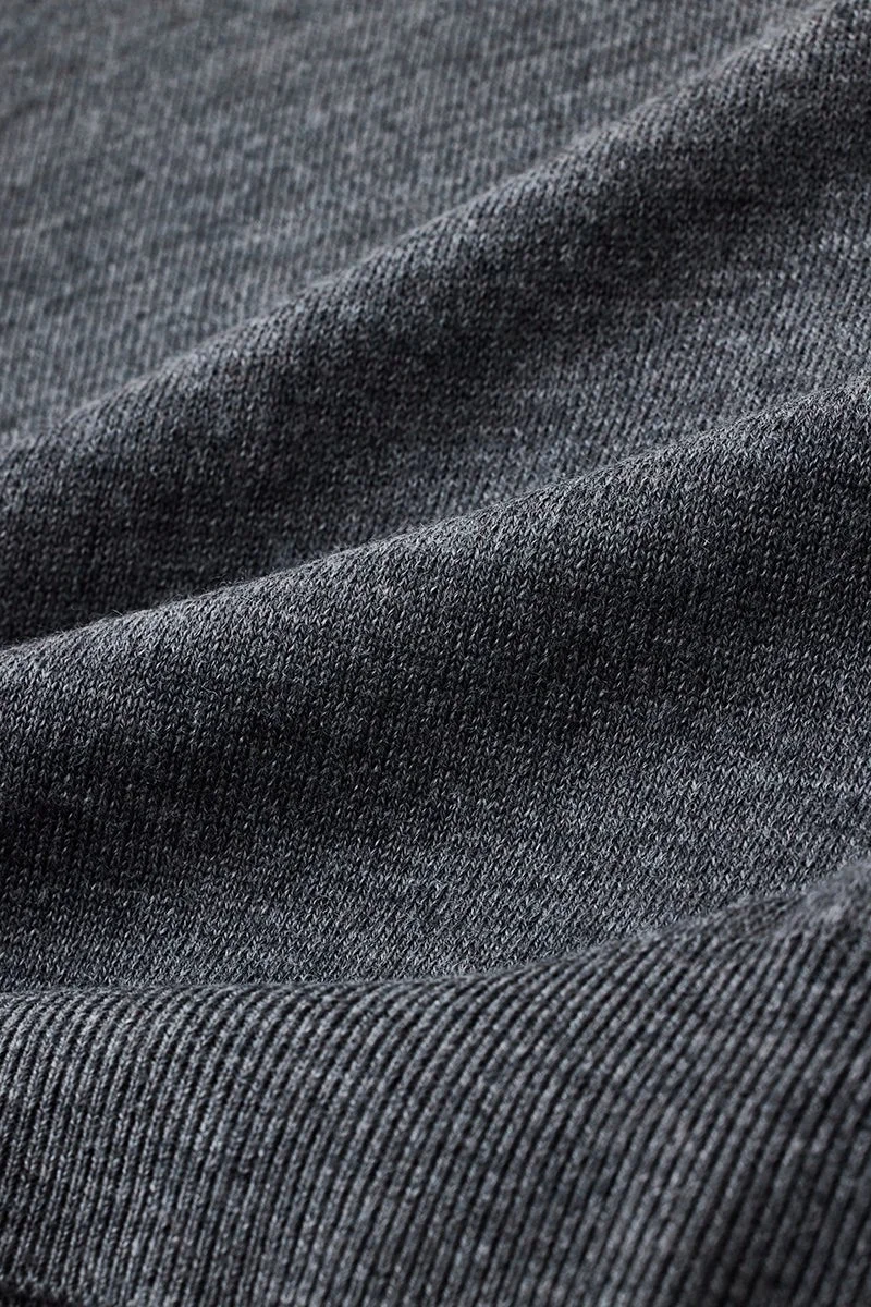 SNITCH Grey Half Zipper Luxe Sweater for Men | Best Price UAE