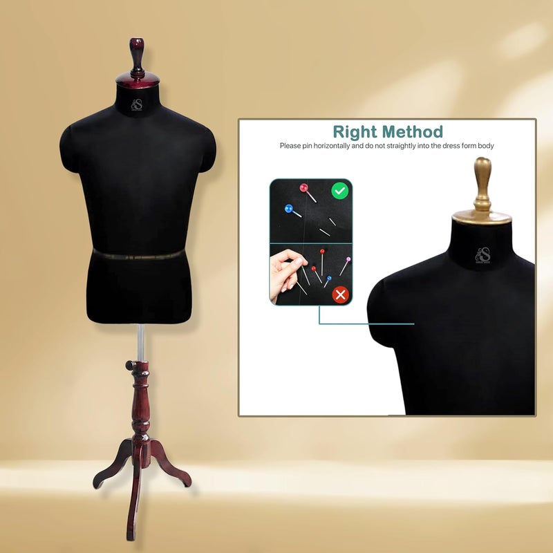SOHAM SHREE Male Wooden Stand Dress Form Mannequin Store Display Dummy Mannequin Dummy Model Hanger Dress Kurta Coat Display Stand 38 - Image 2