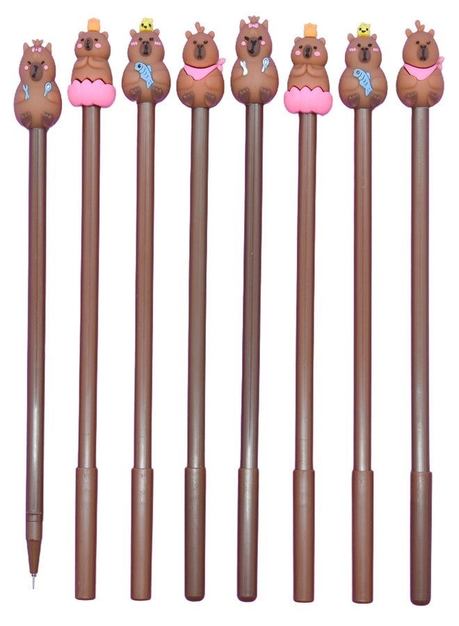 Maydahui 12 PCS Novelty Capybara Rollerball Gel Pens Cartoon Animal Pen Soft Silicone Black Ink for School Party Office - Image 1