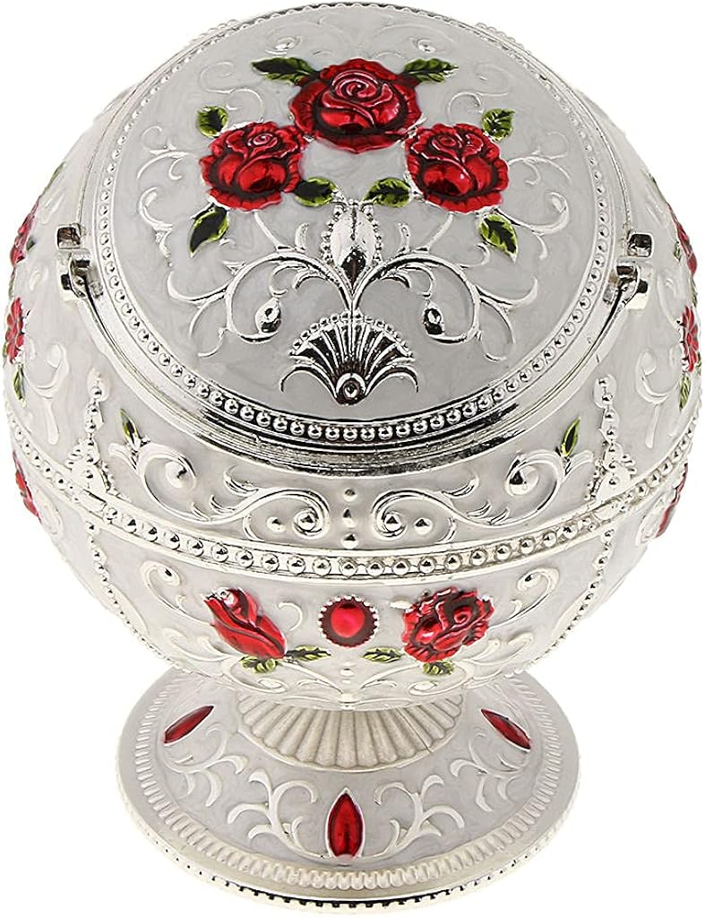 klarako Zinc Alloy Jewelry Box with Lid Windproof Ashtray Vintage - Image 3