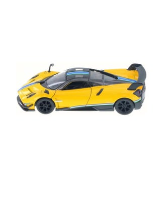 Cars 2016 Pagani Huayra BC with Decals Hard Top, Yellow/Blue Stripe - Kinsmart 1/38 Scale Diecast - pzsku/Z5C1B62A9F91041CB93E4Z/45/_/1720949018/ba3d9f13-0832-418d-aa95-833ce264cd65
