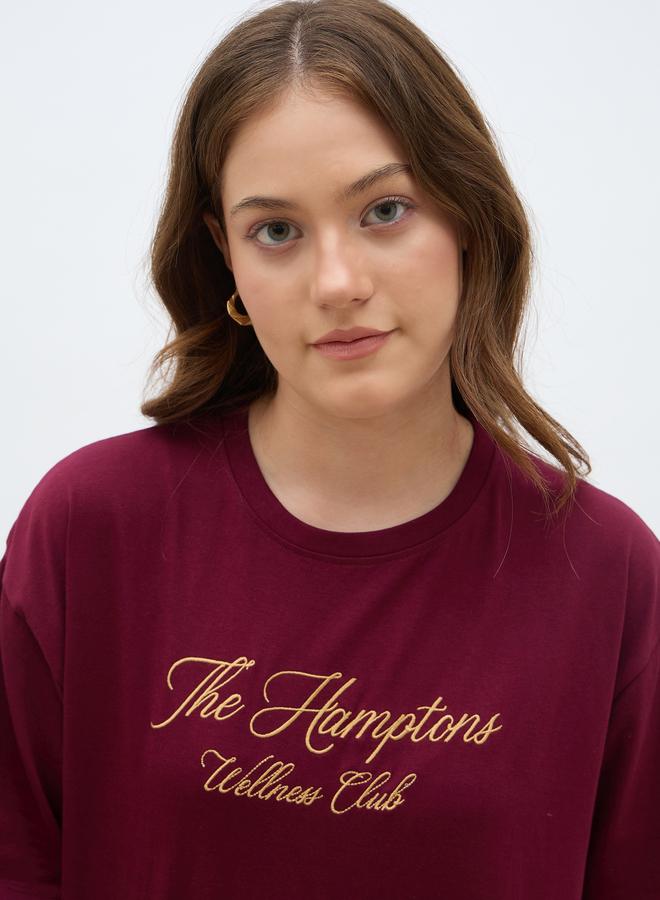 Styli Embroidered Slogan Oversized T-Shirt - Image 4