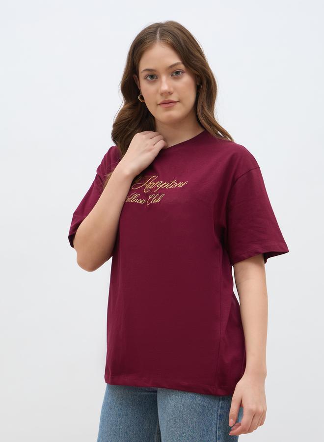 Styli Embroidered Slogan Oversized T-Shirt - Image 3
