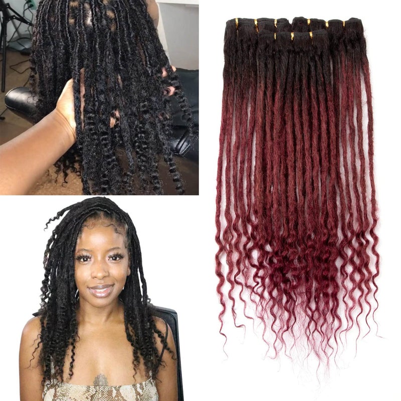 Originea 618 Inch 70 Strands 06cm Thickness 100 Real Human Hair Dreadlock Extensions curly ends Handmade Permanent loc Extensions Bundles Can Be Dyed Bleached Curled Twisted