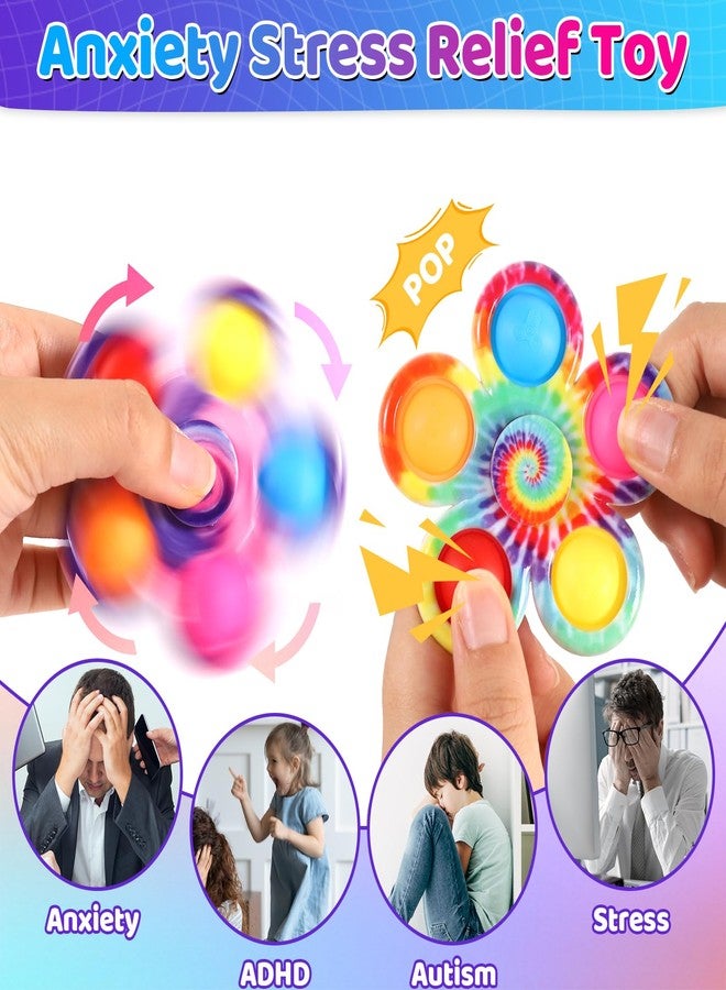 GIGILLI مجموعة جيجيلي من 9 دواليب فidget، جوائز صفية دواليب فidget للأطفال 4-8-12، ألعاب فidget حسية بالجملة مع التوحد ADHD، ألعاب تخفيف القلق والتوتر، هدايا حفلات لحقائب الأطفال - Image 5