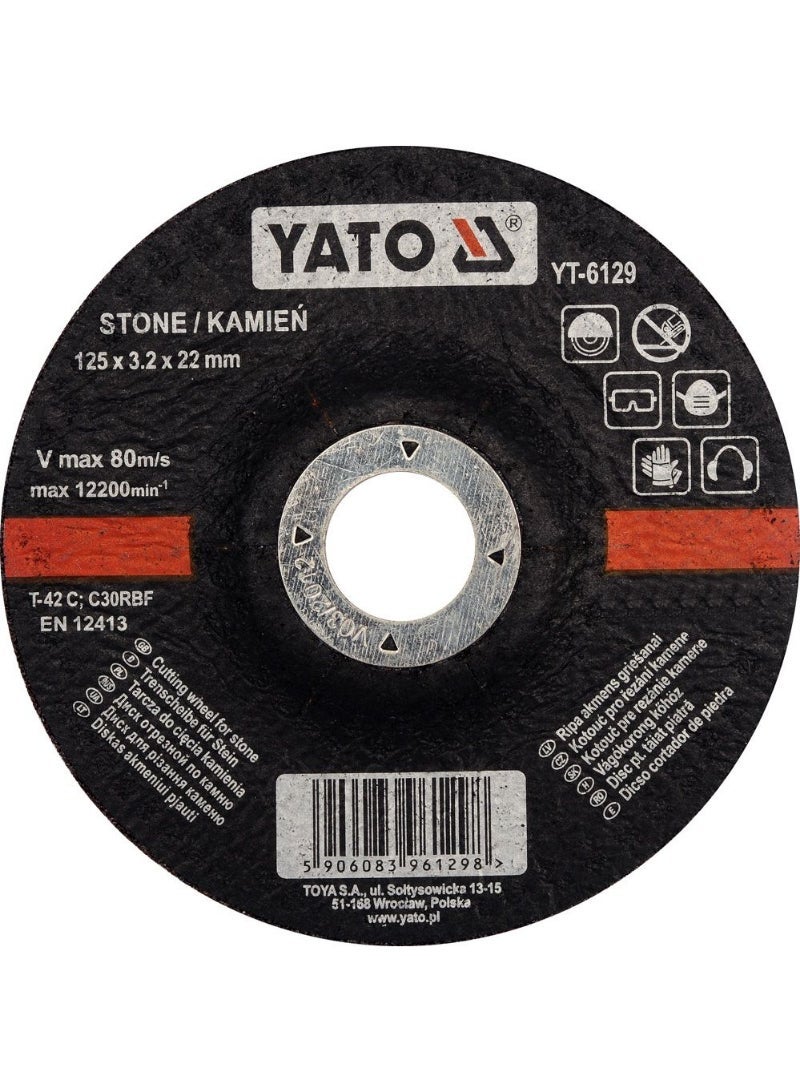 YATO Stone Cutting Disc 125x3.2x22mm YT-6129