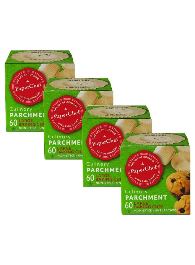PaperChef - Large Parchment Baking Cups - Easy Release, Non-Stick Paper - 60 count - 4 Pack - Image 1