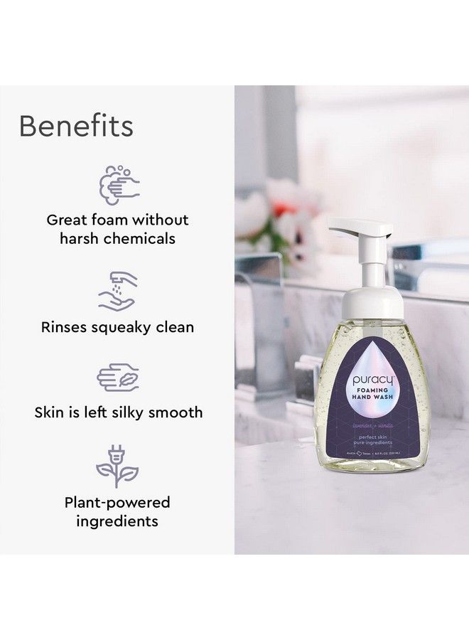 puracy Natural Foaming Hand Soap Antibacterial Moisturizing Hand Wash Lavender & Vanilla 251Ml 8.5 Ounce (Pack Of 3) - Image 3