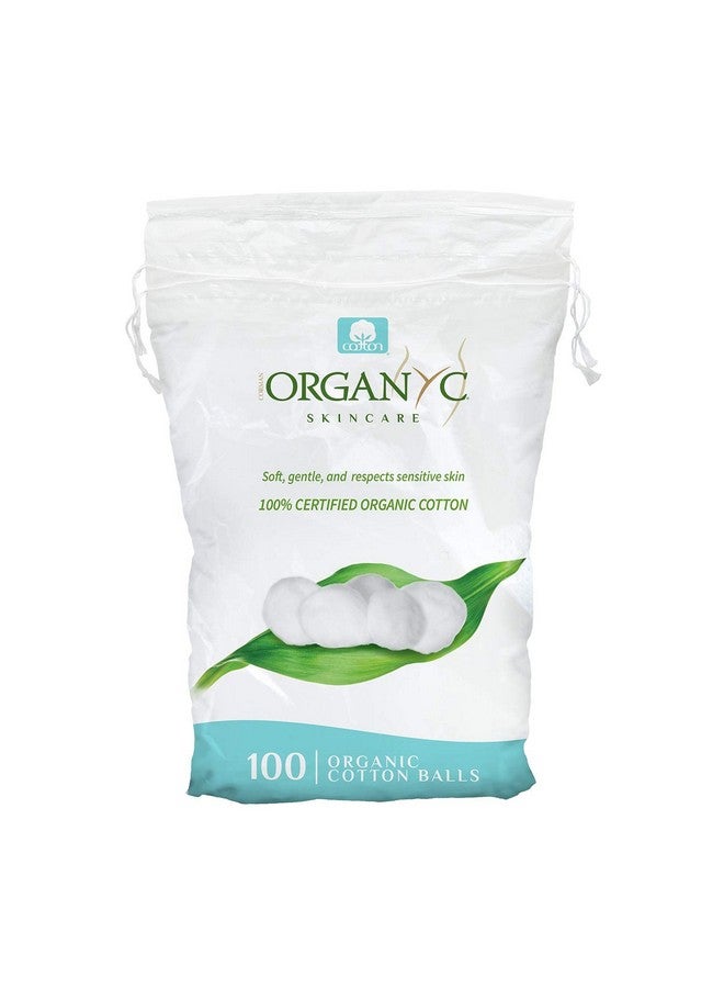 Organyc 100% Organic Cotton Balls for Sensitive Skin, 100 Count - Image 1