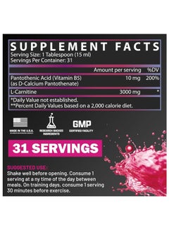 Nutrex Research L-CARNITINE 3000 LIQUID STRAWBERRY WATERMELON 465ML 31 SERVINGS  - Image 5