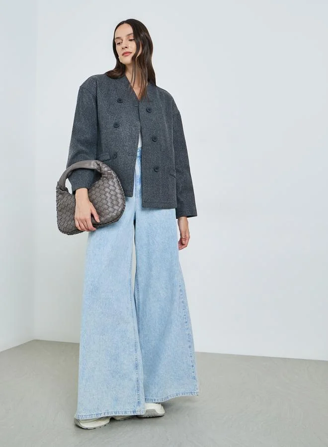 تايك تو Women's Solid double-breasted Coat