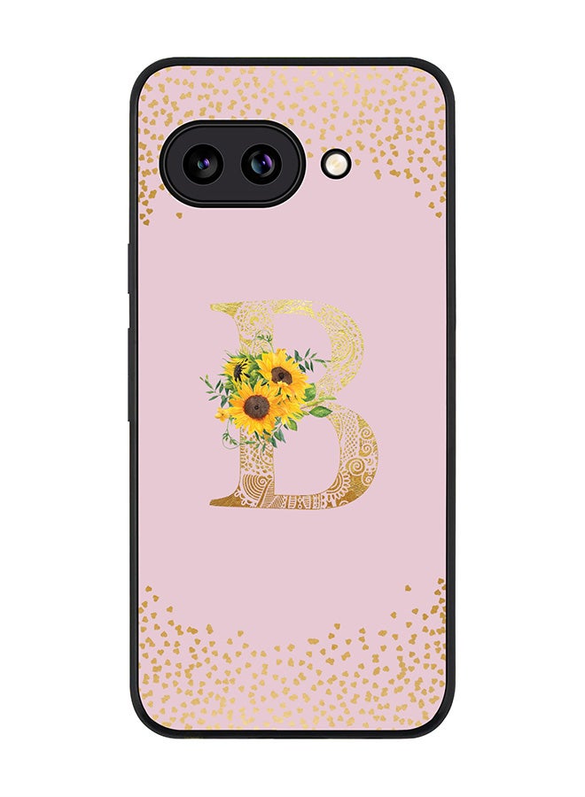 Stylizedd For Google Pixel 9a Case,Slim fit Camera Protection, Shockproof Thin Phone cover  - Custom Floral Monogram - B  (Pink )
