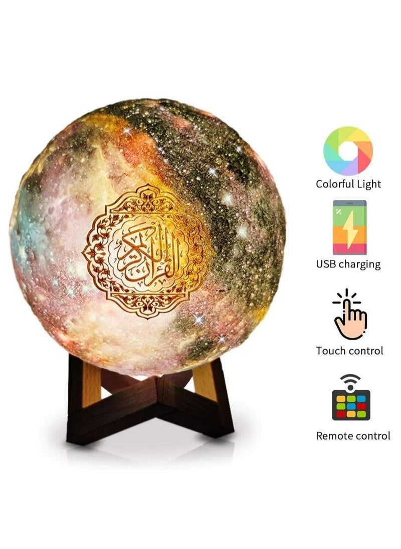 Moon Quran Speaker,Starry Moon Quran Lamp Bluetooth Speaker Lamp Quran Cuba with APP Control Quran Recitation, Eid Mubarak hajj Gifts - Image 2
