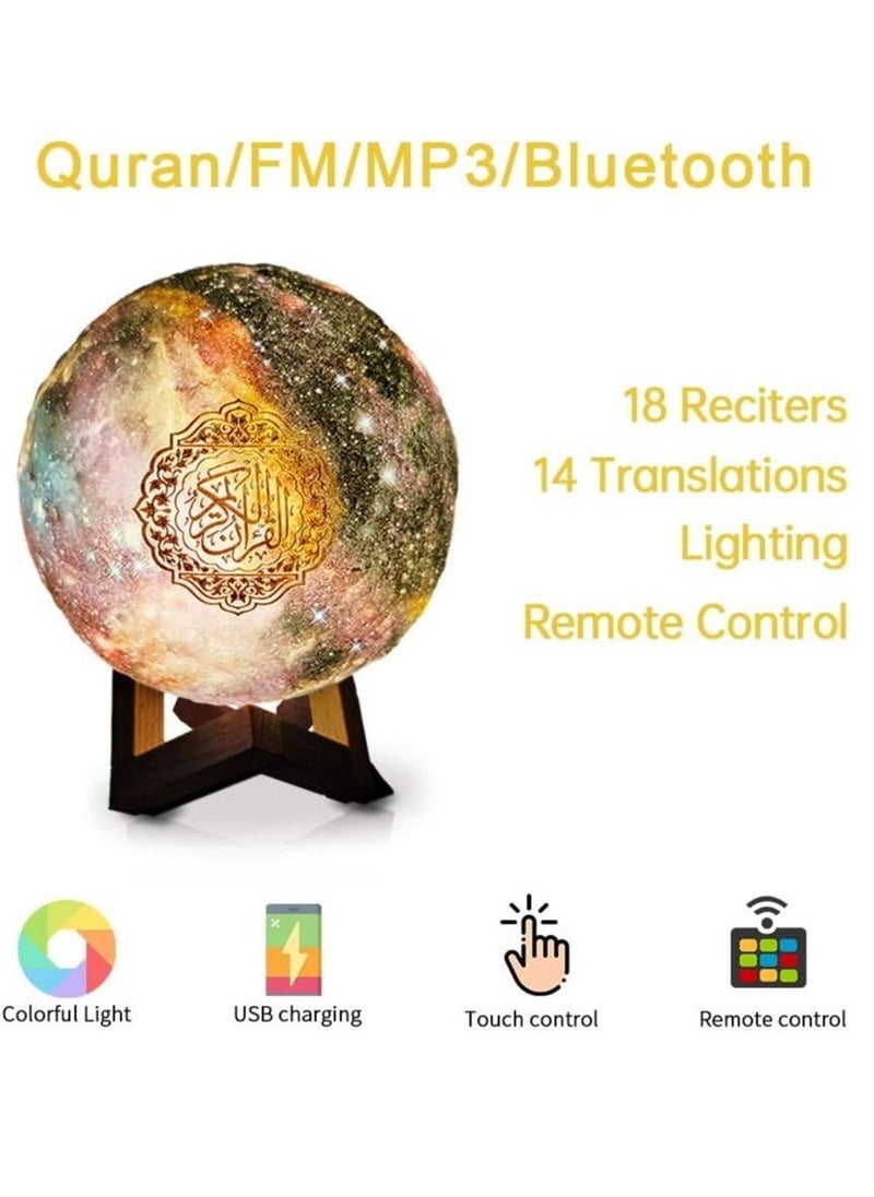 Moon Quran Speaker,Starry Moon Quran Lamp Bluetooth Speaker Lamp Quran Cuba with APP Control Quran Recitation, Eid Mubarak hajj Gifts - Image 3