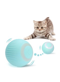 Dubkart Interactive Cat Toys Balls, Intelligent Automatic Cat Ball with LED Light, USB Rechargeable, 360° Rotating Smart Kitten Toys for Indoor Cats Funny Stimulate Hunting Instinct Chasing Ball, Blue  - Image 1