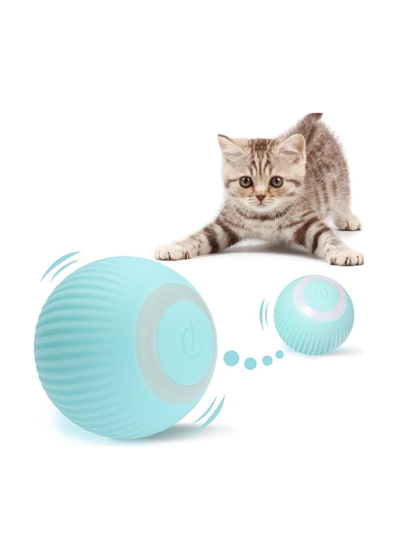 Dubkart - Interactive Cat Toys Balls, Intelligent Automatic Cat Ball with LED Light, USB Rechargeable, 360° Rotating Smart Kitten Toys for Indoor Cats Funny Stimulate Hunting Instinct Chasing Ball, Blue - Image 1
