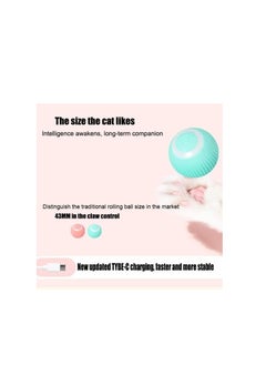 Dubkart Interactive Cat Toys Balls, Intelligent Automatic Cat Ball with LED Light, USB Rechargeable, 360° Rotating Smart Kitten Toys for Indoor Cats Funny Stimulate Hunting Instinct Chasing Ball, Blue  - Image 4